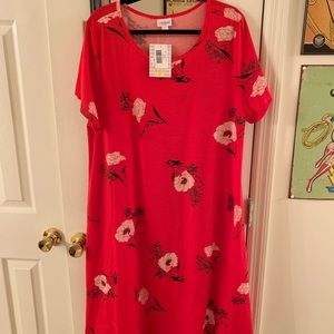 LuLaRoe Dresses - LuLaRoe Red Floral Jessie w/ pockets! LuLaRoe Dresses - LuLaRoe Red Floral Jessie w/ pockets!